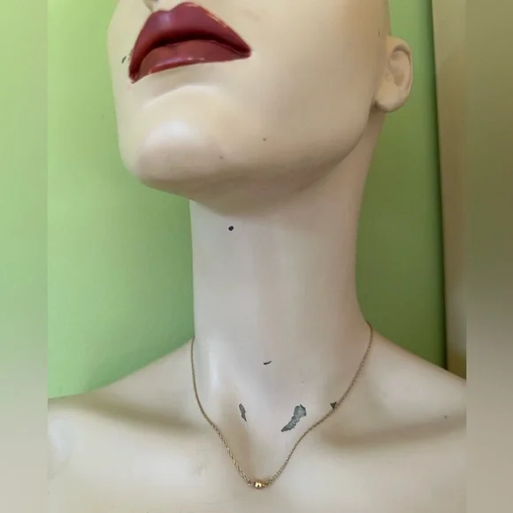 💫Dainty & Beautiful Vintage Stamped 14K Gold Ball Necklace - Picture 11 of 16